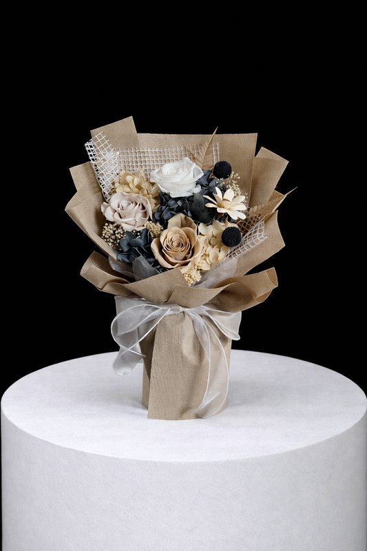 Medium Flower Bouquet - Flat White