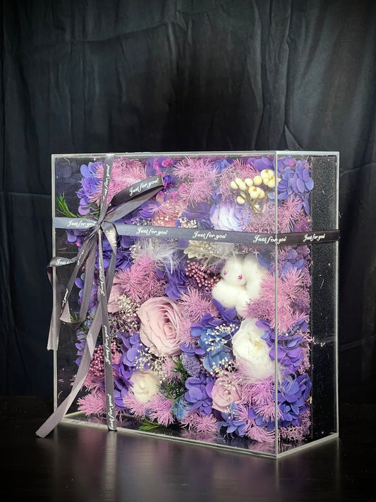 Premium Square Flower Box - Purple Milky Way