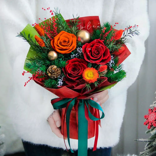 Medium Flower Bouquet - Crimson Gala