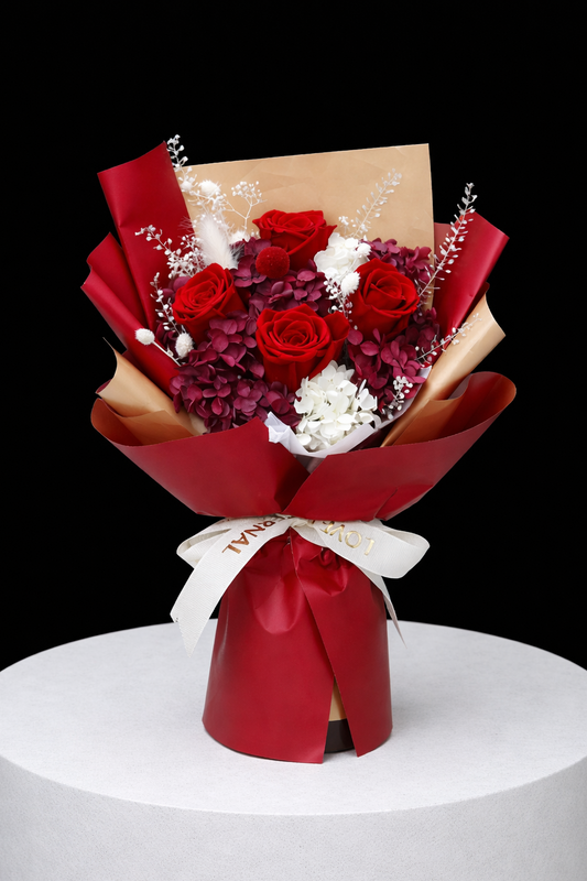 Medium Flower Bouquet - Classic Red