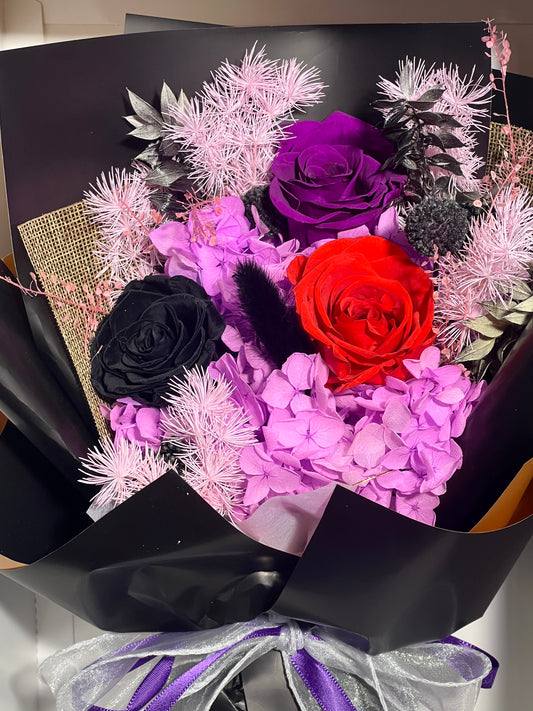 Medium Flower Bouquet - Blacknight Hollyhock Essence