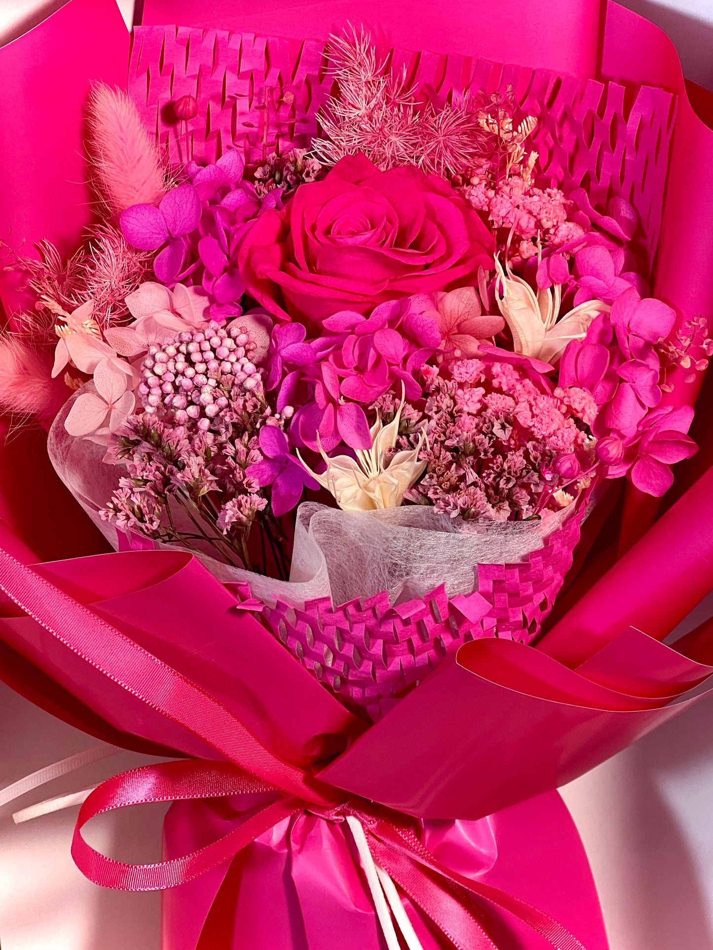 Small Flower Bouquet - Raspberry