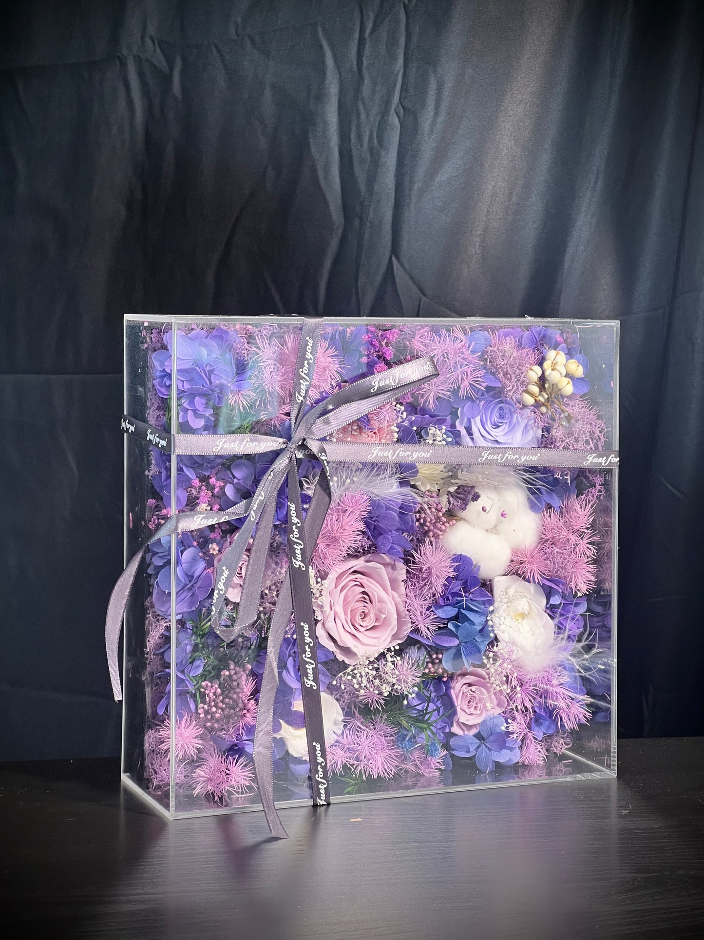 Premium Square Flower Box - Purple Milky Way