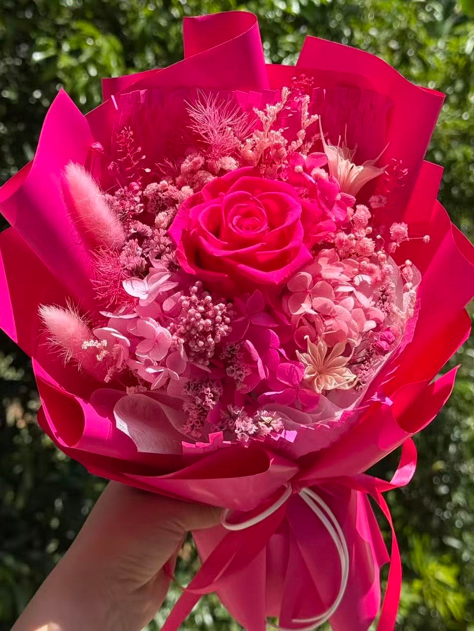 Small Flower Bouquet - Raspberry