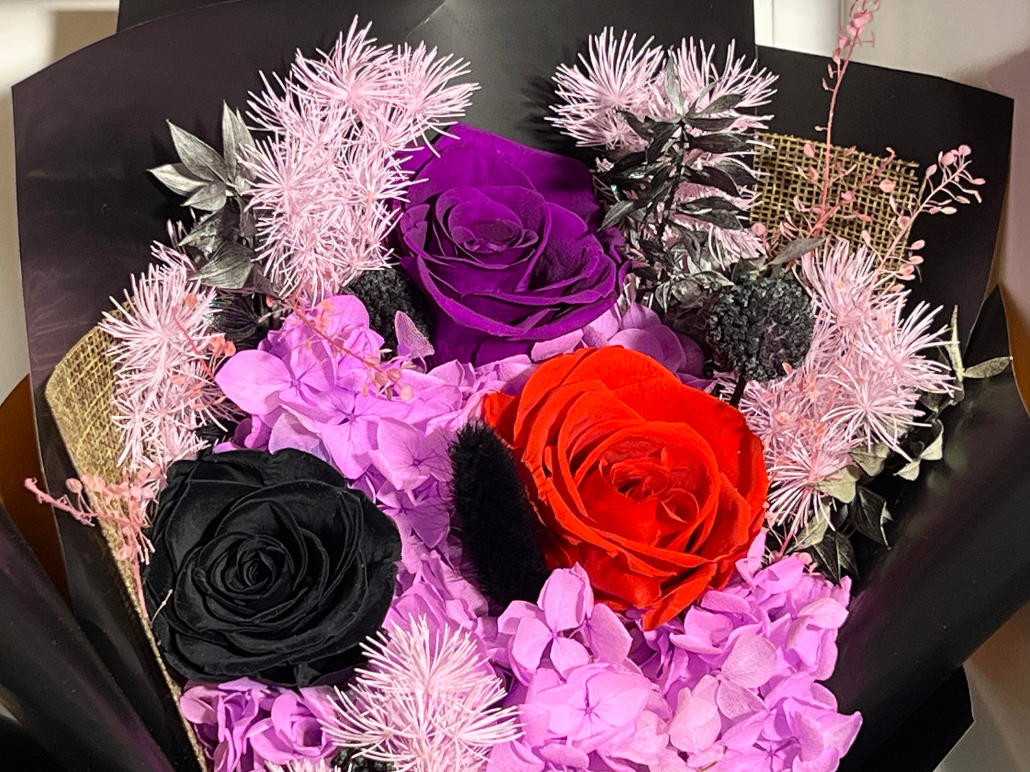 Medium Flower Bouquet - Blacknight Hollyhock Essence