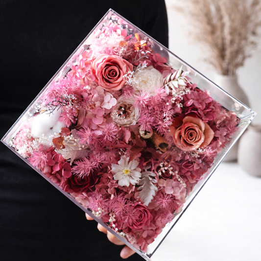 Premium Square Flower Box - Pink Lady
