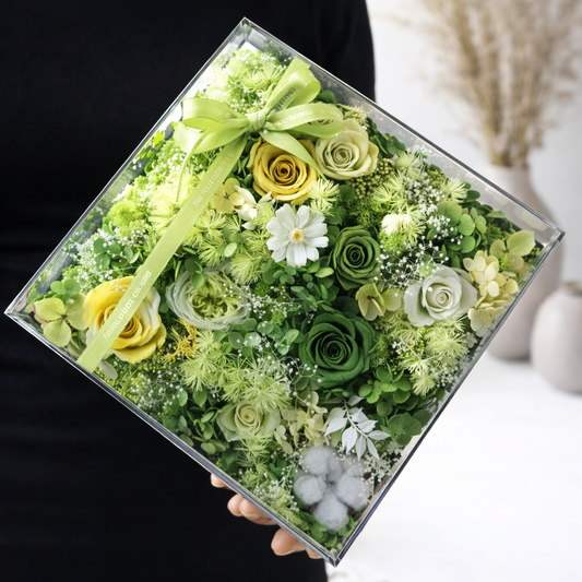 Premium Square Flower Box - Green Prairie