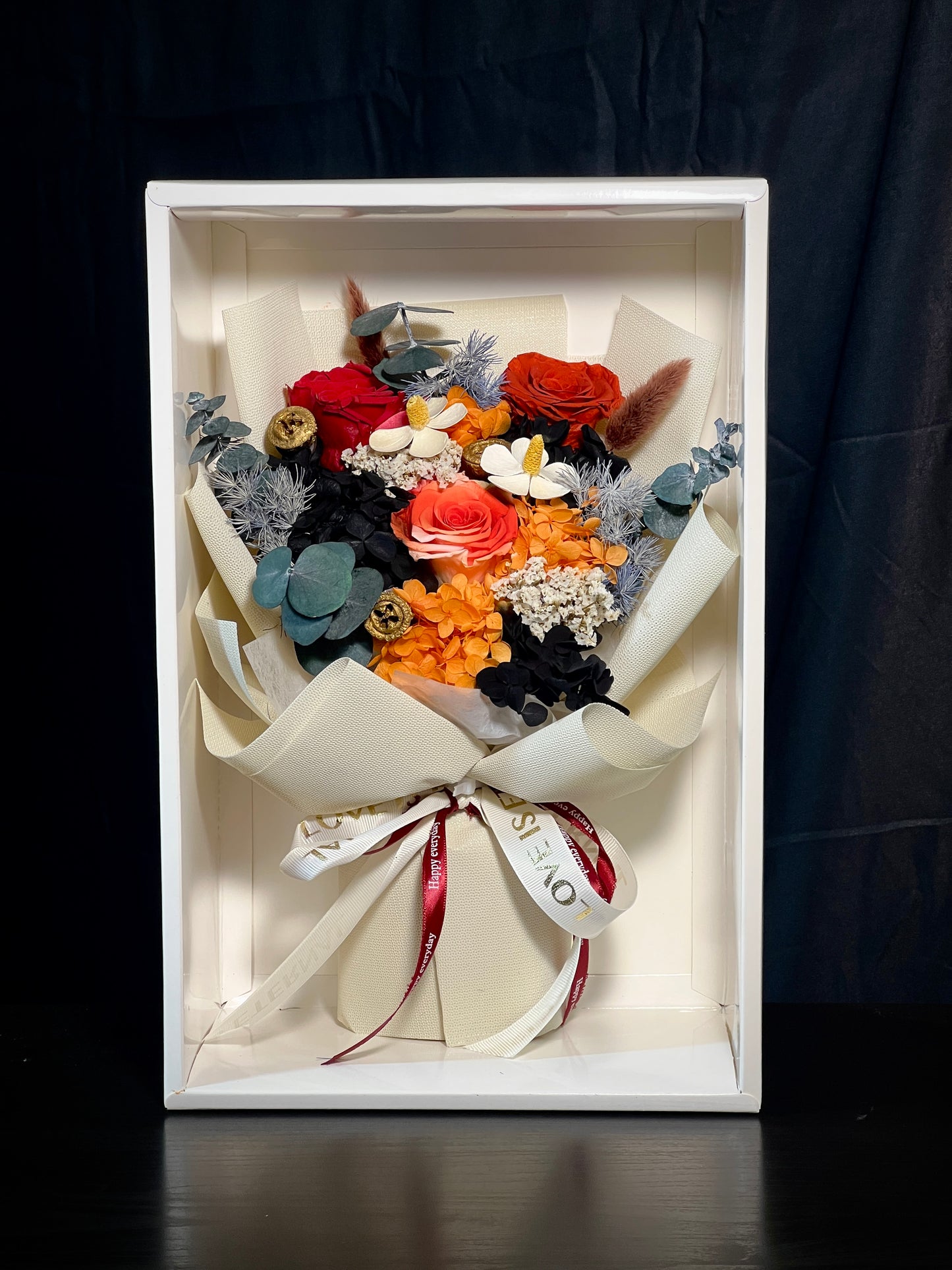 中号永生花束 - 缤纷