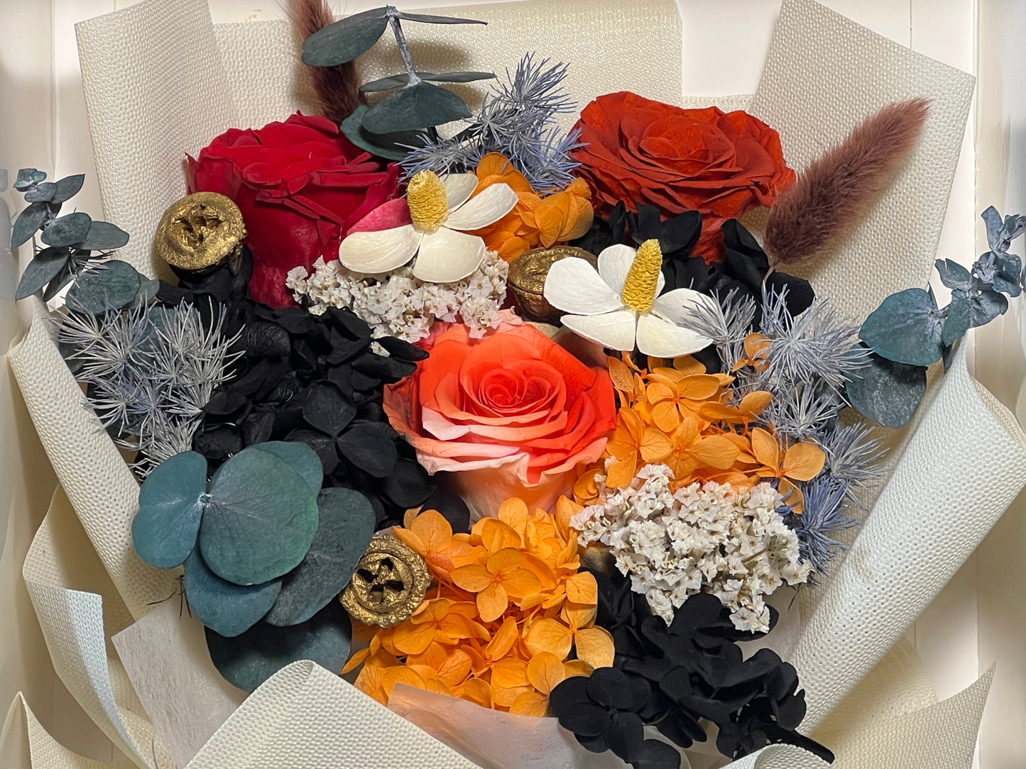 中号永生花束 - 缤纷
