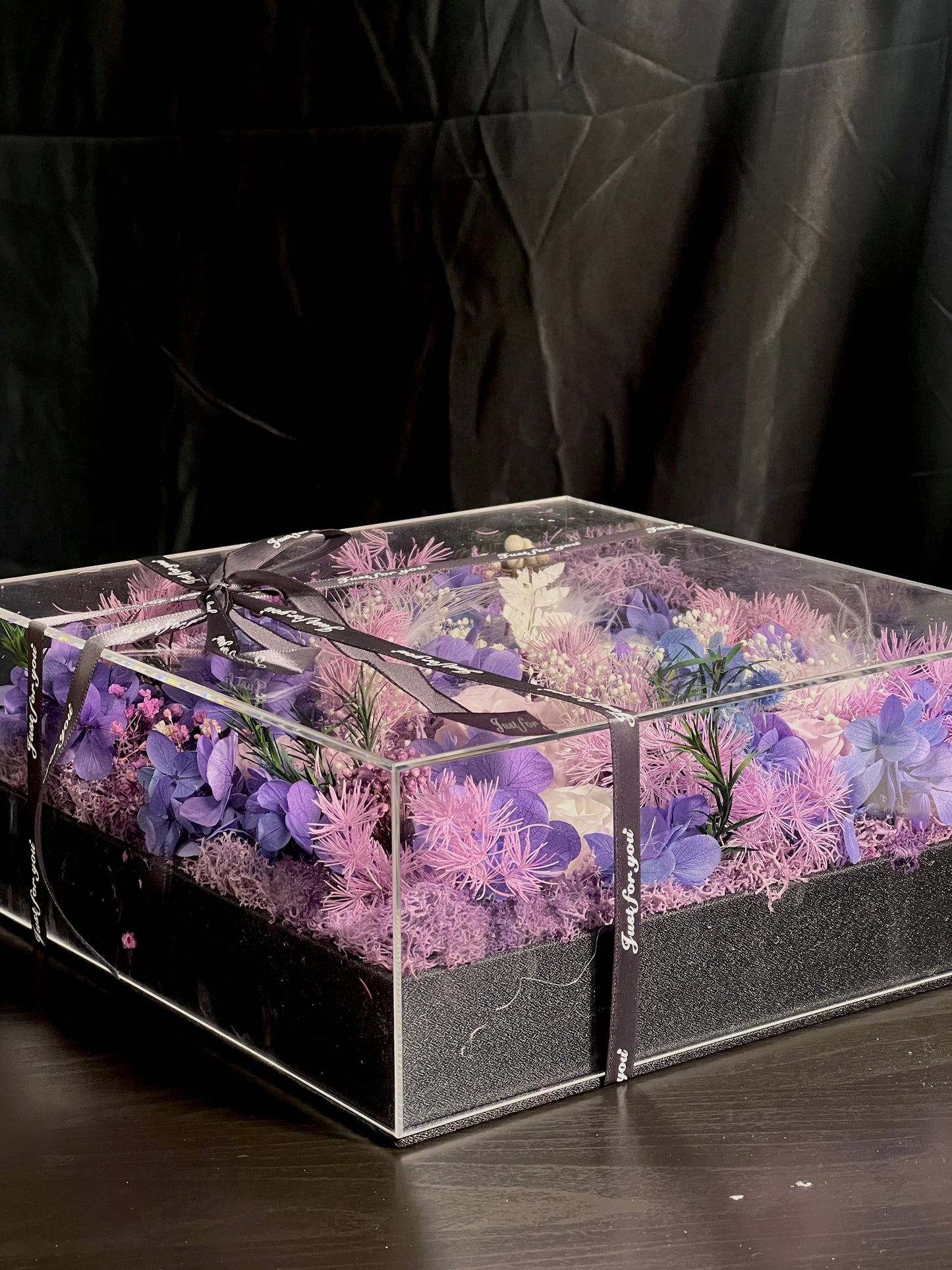 Premium Square Flower Box - Purple Milky Way