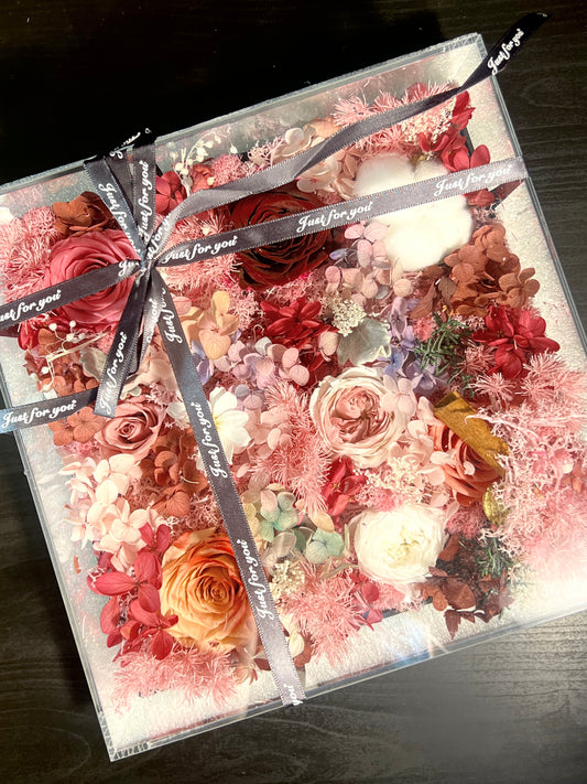 Premium Square Flower Box - Pink Lady